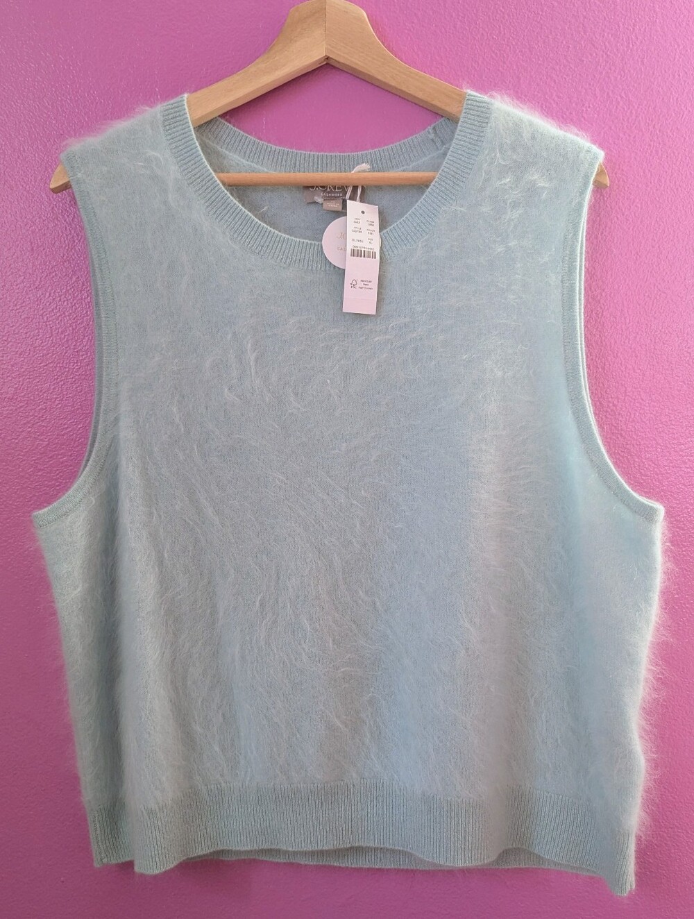 J. Crew Brushed cashmere sweater shell in mint